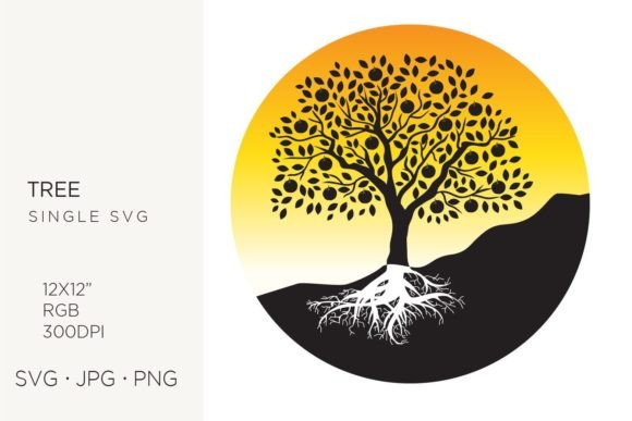 Apple Fruit Tree SVG Icon: Graphics & Icons for Handmade Brands