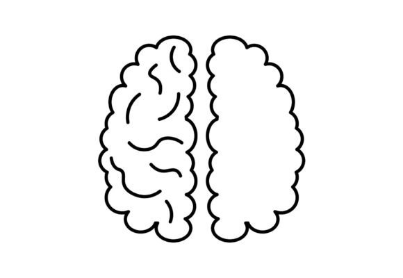 Brain Outline Clipart SVG: Minimalist Icons & Graphics for Sellers