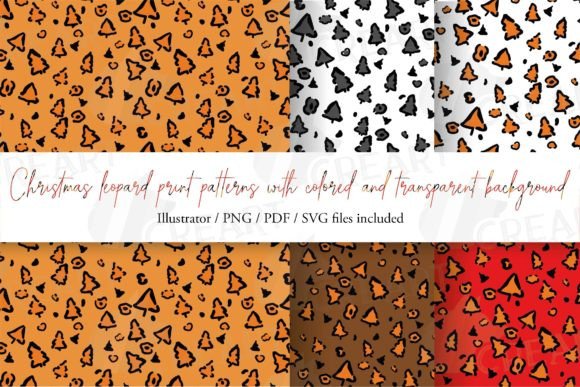 Christmas Leopard Print Digital Paper: Graphics & Print Templates