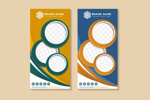 Circle Abstract Vertical Banner: Graphics & Print Templates