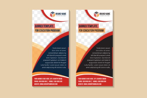 Education Program Vertical Banner: Graphics & Print Templates