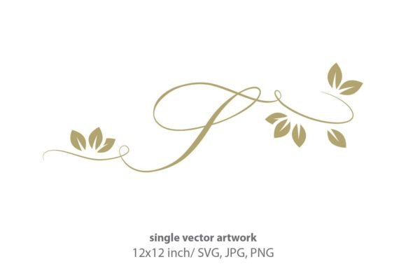 Gold Leaf, Autumn Script Letter S Graphics & Icons