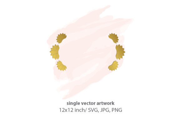 Gold Lotus Label Frame: Vector Graphics for Crafts