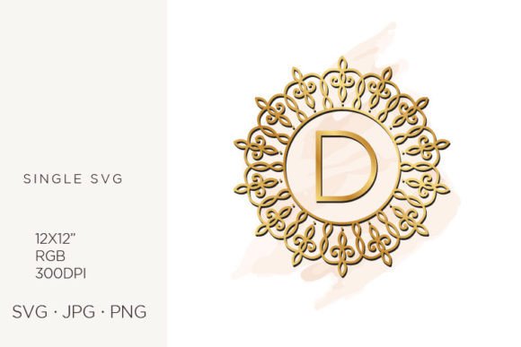 Golden Ornamental Monogram Letter D: Graphics & Icons for Editorial Elegance