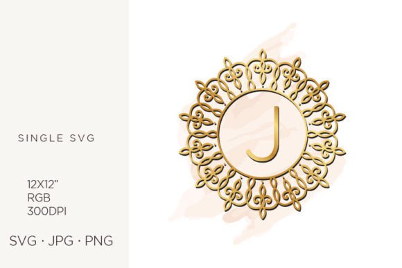 Golden Ornamental Monogram Letter J Graphics & Icons