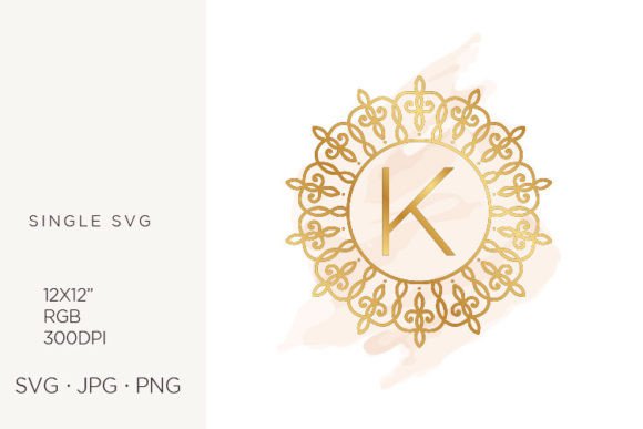 Golden Ornamental Monogram Letter K: Elegant Icons & Graphics for Local Branding