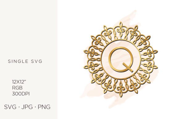 Golden Ornamental Monogram Letter Q: Icons & Graphics for Elegant Branding