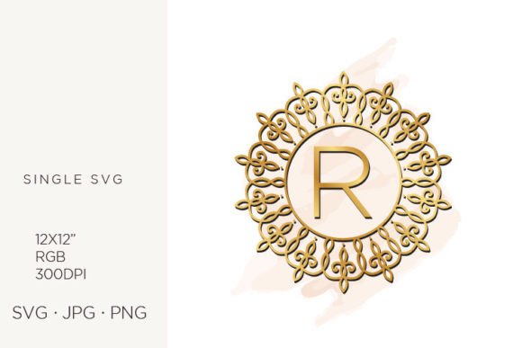 Golden Ornamental Monogram Letter R: Graphics & Icons for Elegant Branding