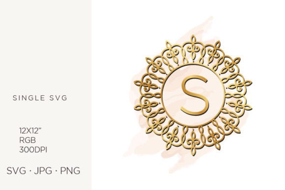 Golden Ornamental Monogram Letter S Graphics & Icons