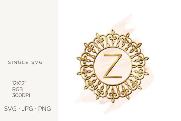 Golden Ornamental Monogram Letter Z: Premium Icons & Graphics