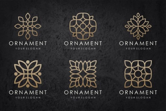 Line Art Floral Ornament: SVG Graphics for Logos & Branding