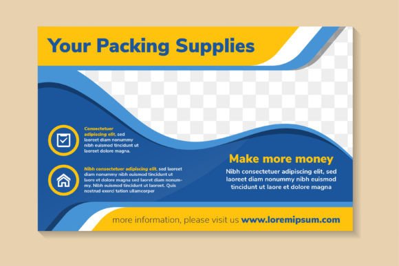 Packing Supplies Horizontal Flyer: Graphics & Print Templates