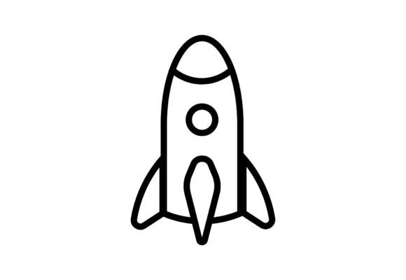 Rocket Vehicle Glyph Icon Design: Minimalist Graphics & Icons for Crafters