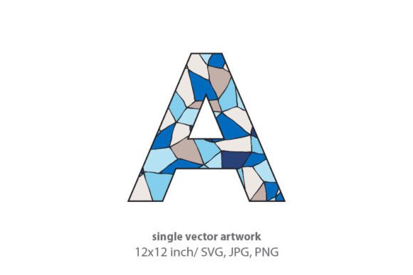 Stained Glass Pattern Inside Letter A Graphics & Icons