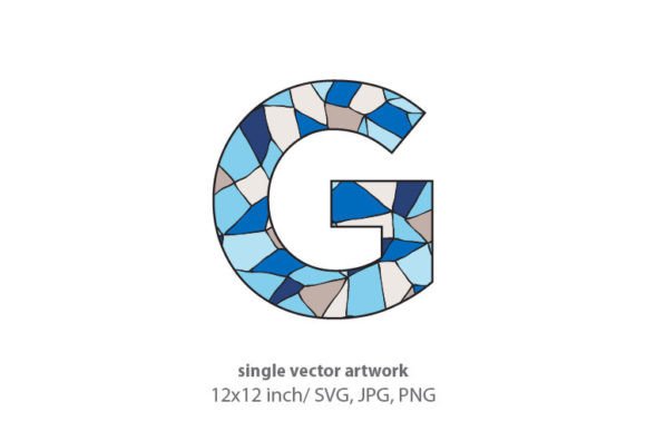 Stained Glass Pattern Inside Letter G Graphics & Icons