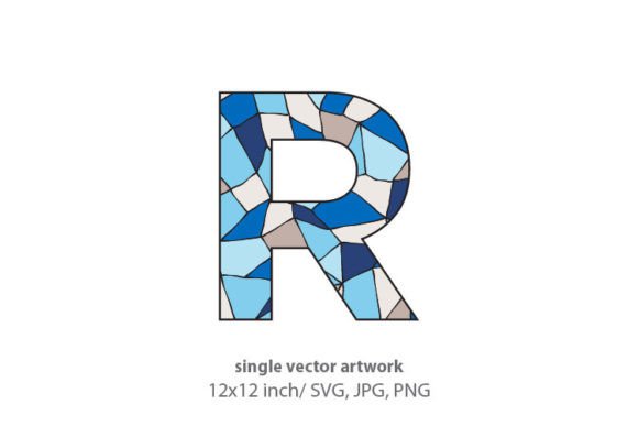 Stained Glass Pattern Inside Letter R Graphics & Icons