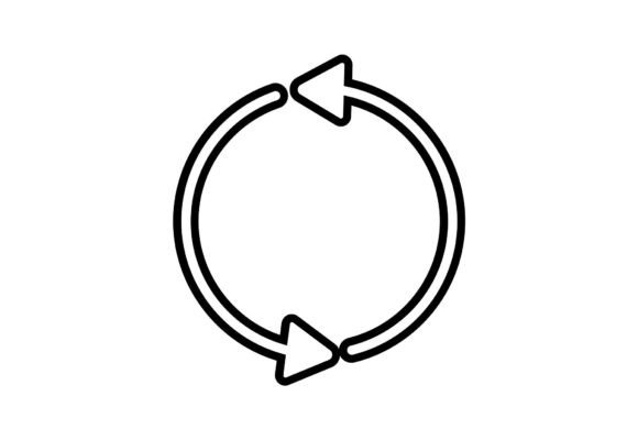 Two Arrows Repeat Icon Symbol: Minimalist Graphics & Icons for Sellers