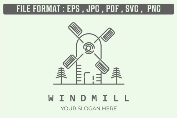 Windmill Chair Line Art Logo Minimalist Graphics