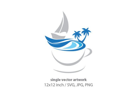 Yacht Coffee Icon Vector Illustration: Graphics & Icons for Editorial Polish